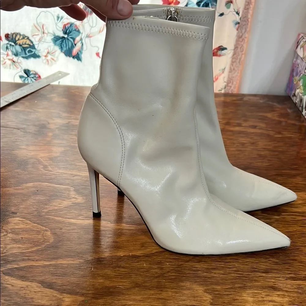 Zara Cream Ankle Boots